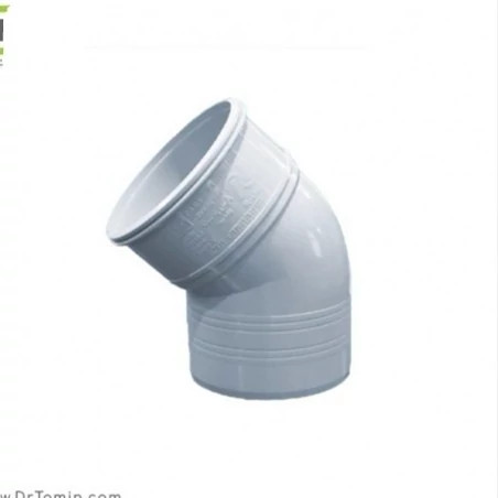 زانو 45 درجه سایز 50 فاضلابی پارس پلاست UPVC سایلنت